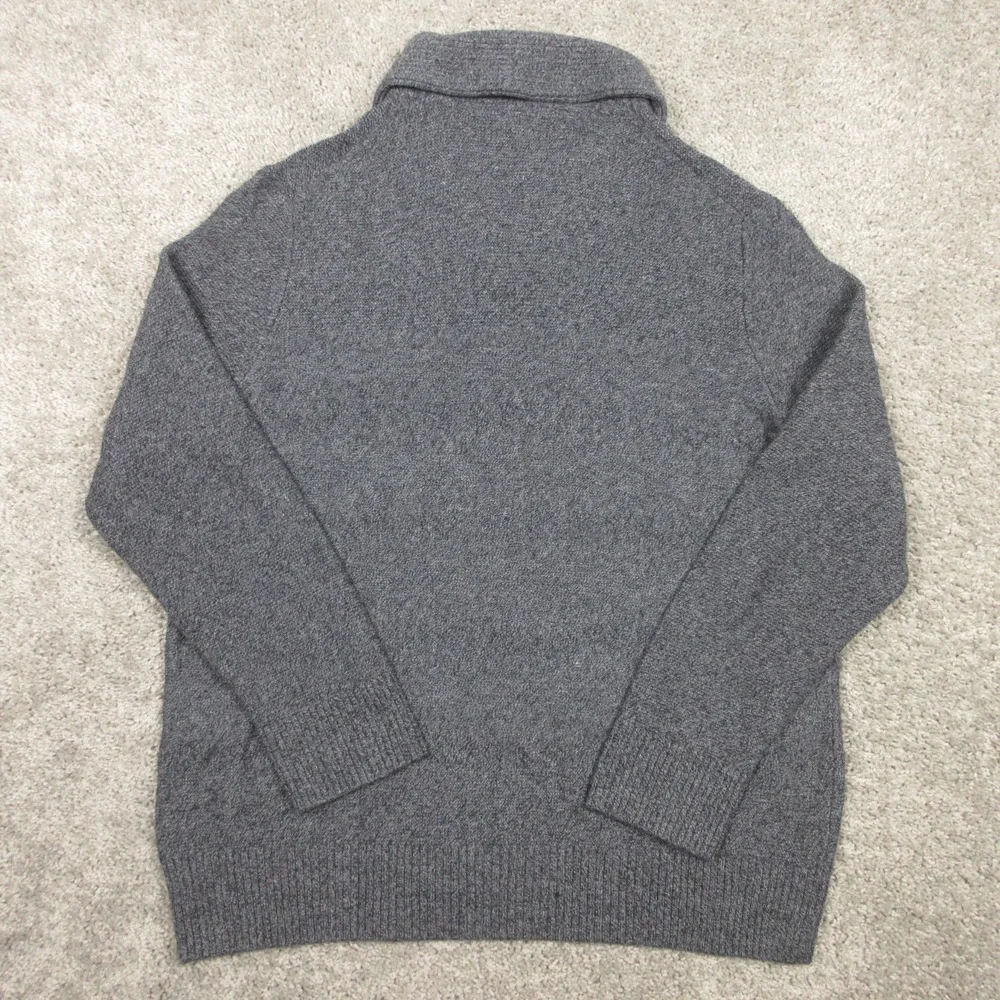 Banana Republic Sweater Mens XL‎ Gray Shawl Collar Knit Pullover Cotton Button